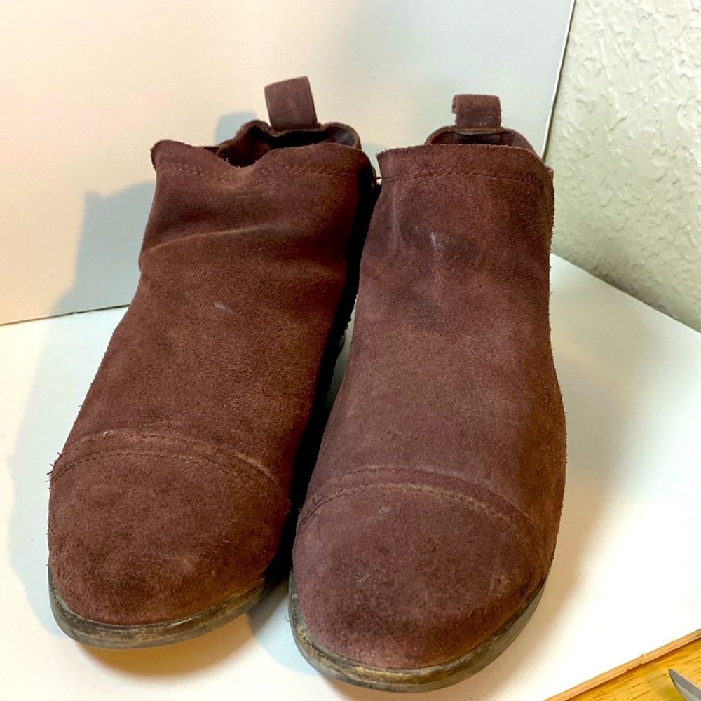 Soft Oak Brown Suede Toms Rylie Bootie Ankle Boot